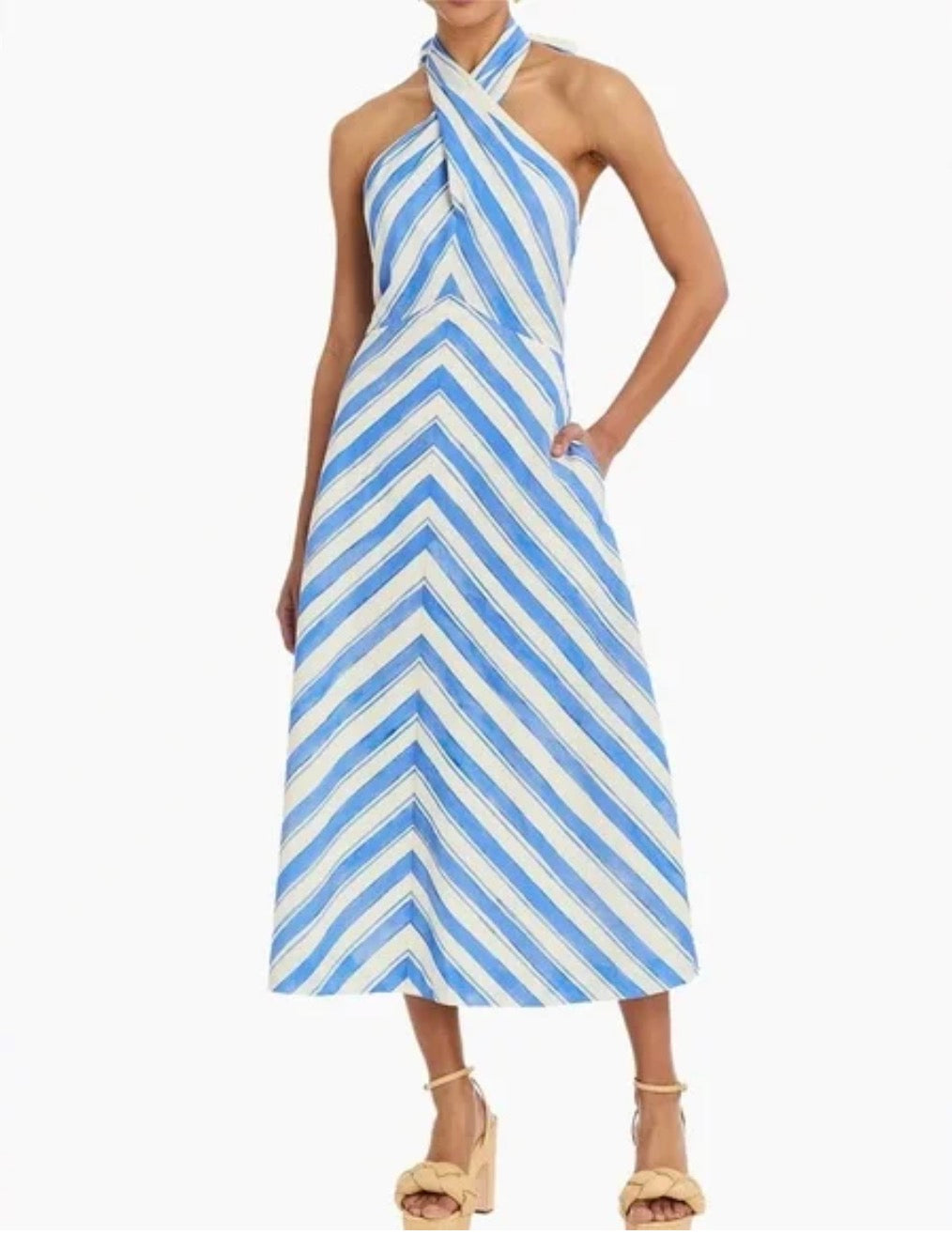 Copacabana Halter Dress | Santorini Stripe - Charlotte's Inc