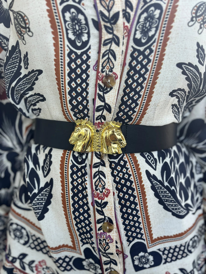 Assorted Black Leather Belt Straps & Buckles