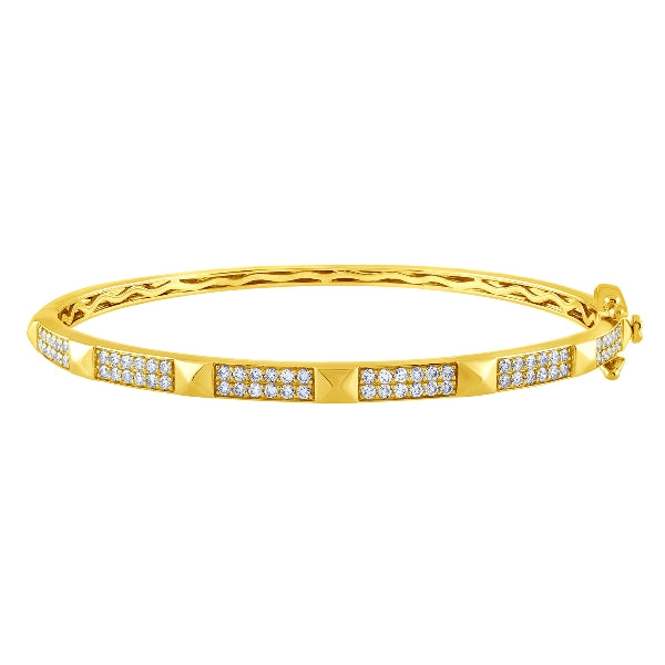 14kt 1ct Diamond Cluster Station Bangle G4911Y
