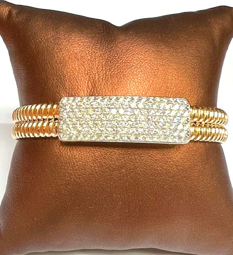 Diamond 14kt Cuff with 7 Rows of 2.75ct Diamonds