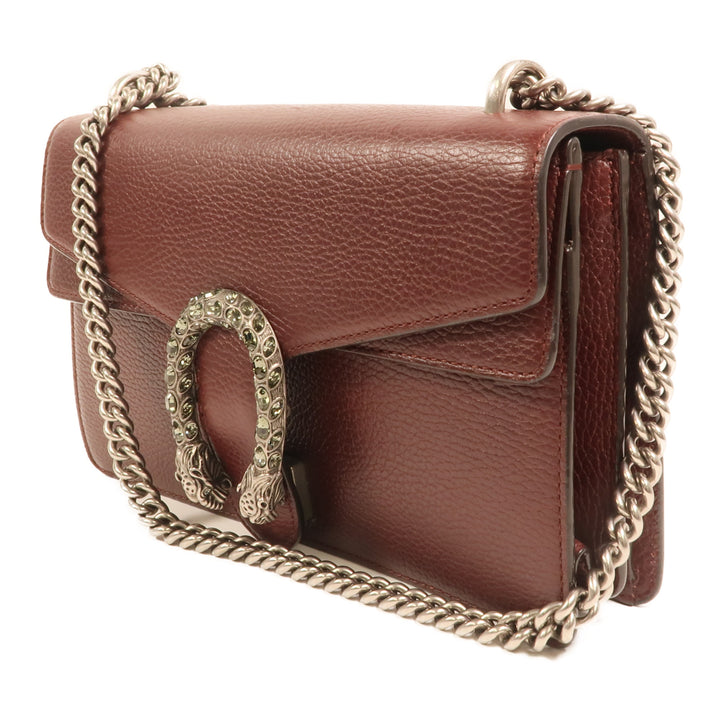 Gucci Cowhide Leather Dionysus Silver Crosshair Shoulder Bag Red Calfskin