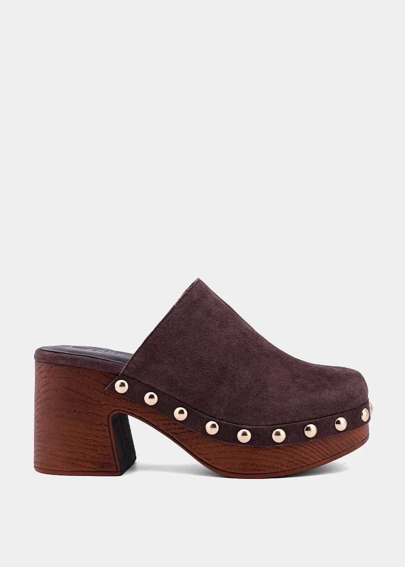 Geneva Clog | Brown Suede
