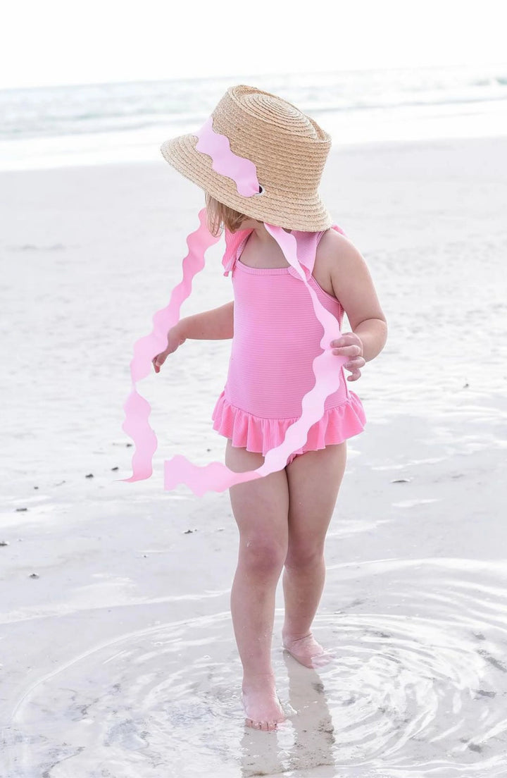 Harbor Hat | Pink Scallop Ribbon