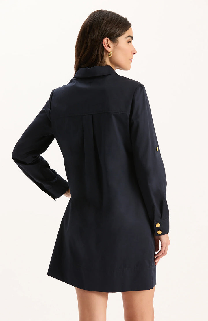 Rory Cotton Shirt Dress | Navy