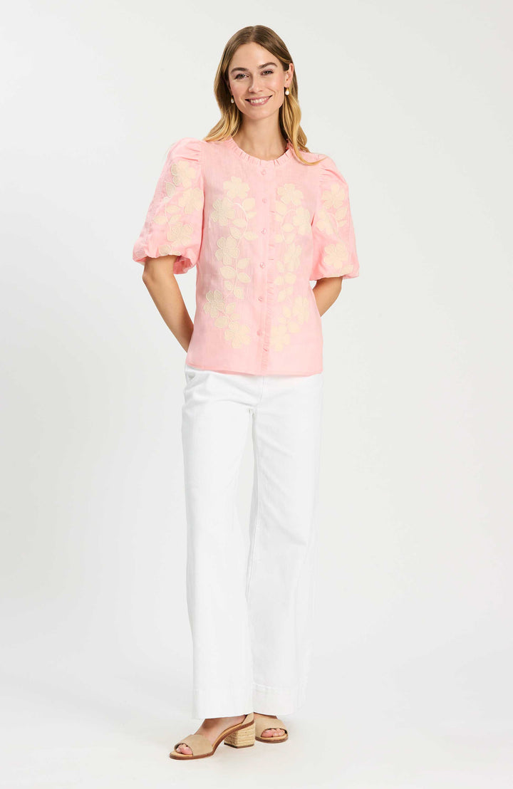 Tai Applique Top | Pale Rosette - Charlotte's Inc