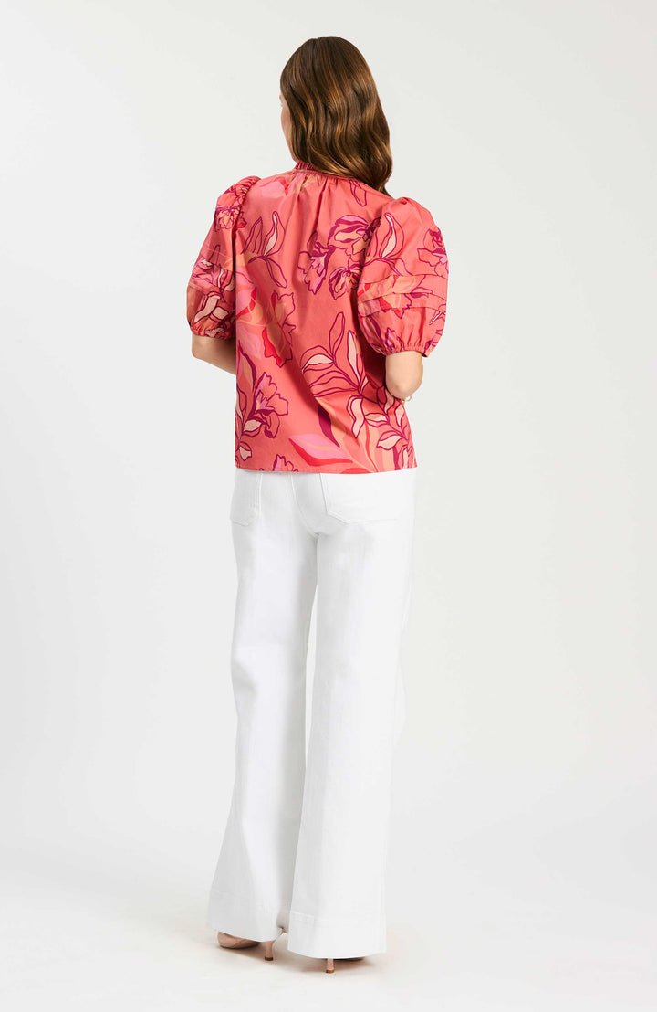 Jenna Top | Peachy Floral - Charlotte's Inc