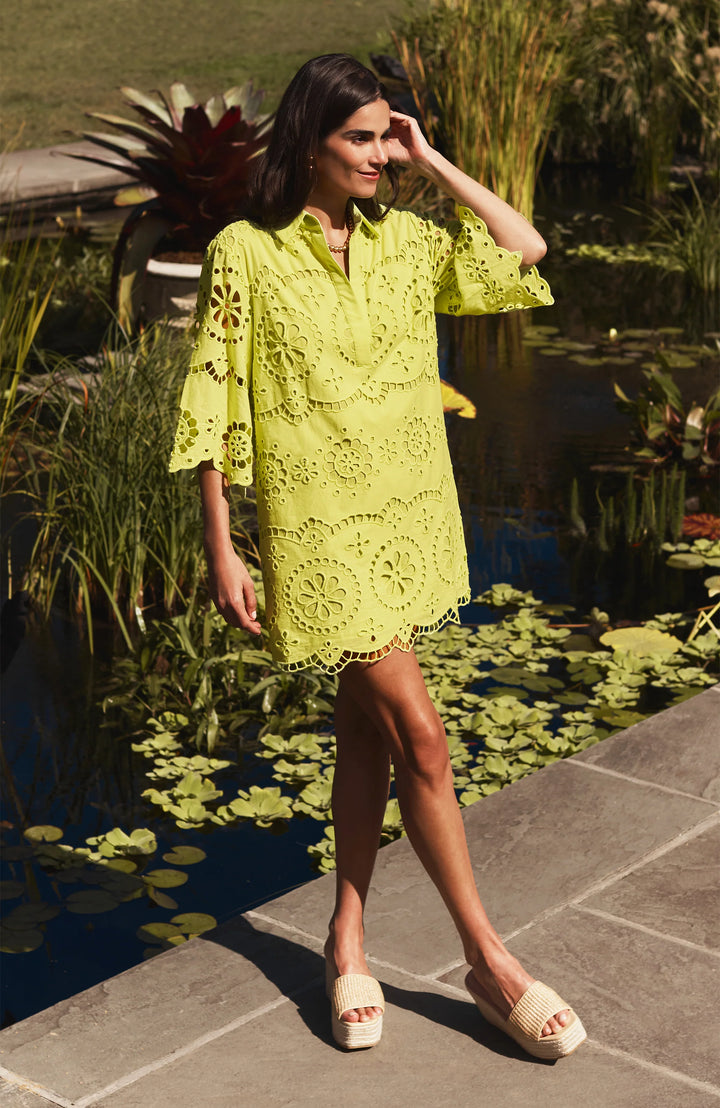 Penny Eyelet Tunic Dress | Wild Lime
