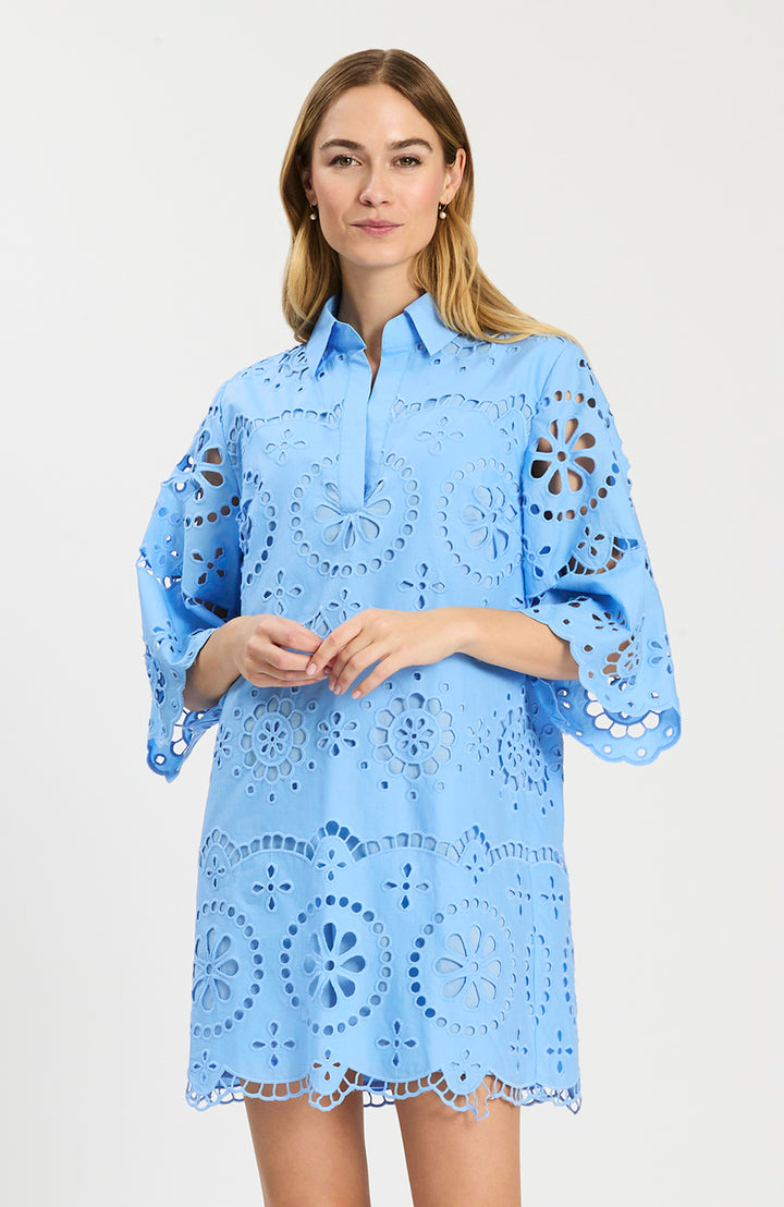 Penny Eyelet Tunic | Vista Blue