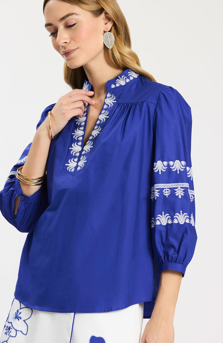 Robyn Embroidered Top | Bluing