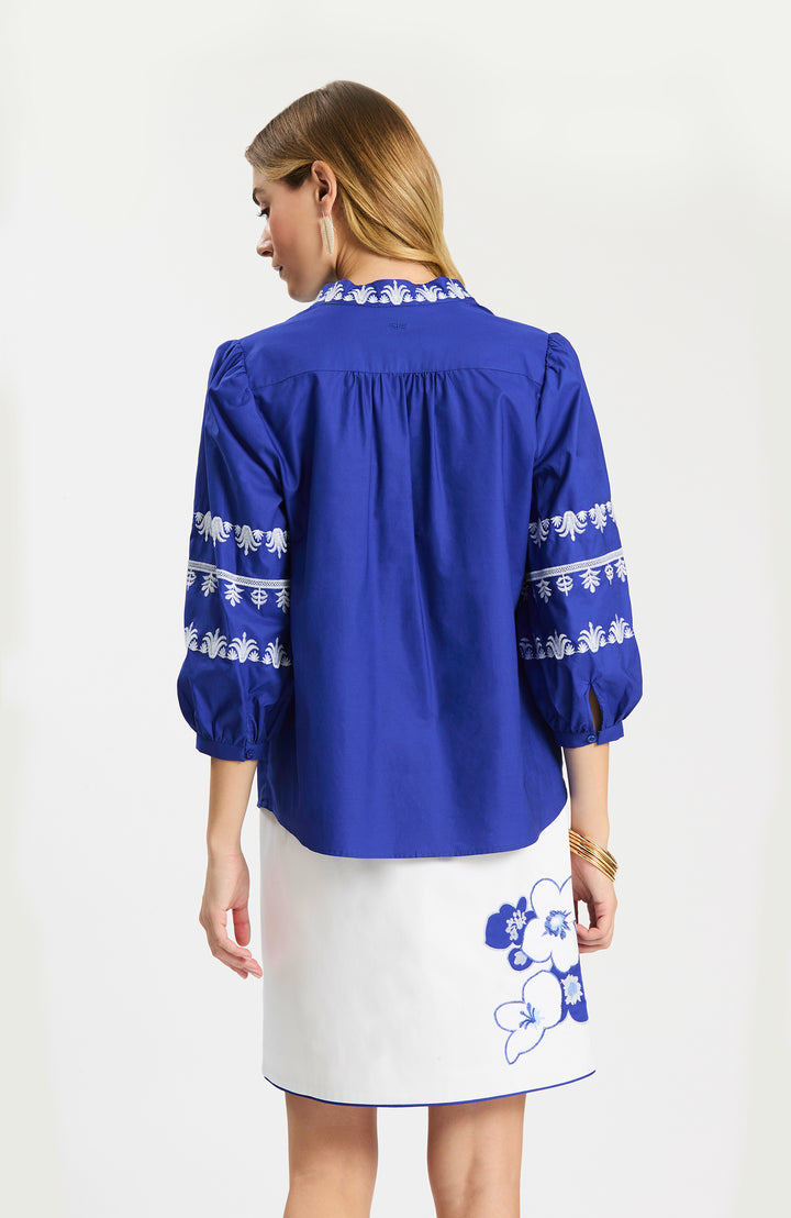 Robyn Embroidered Top | Bluing