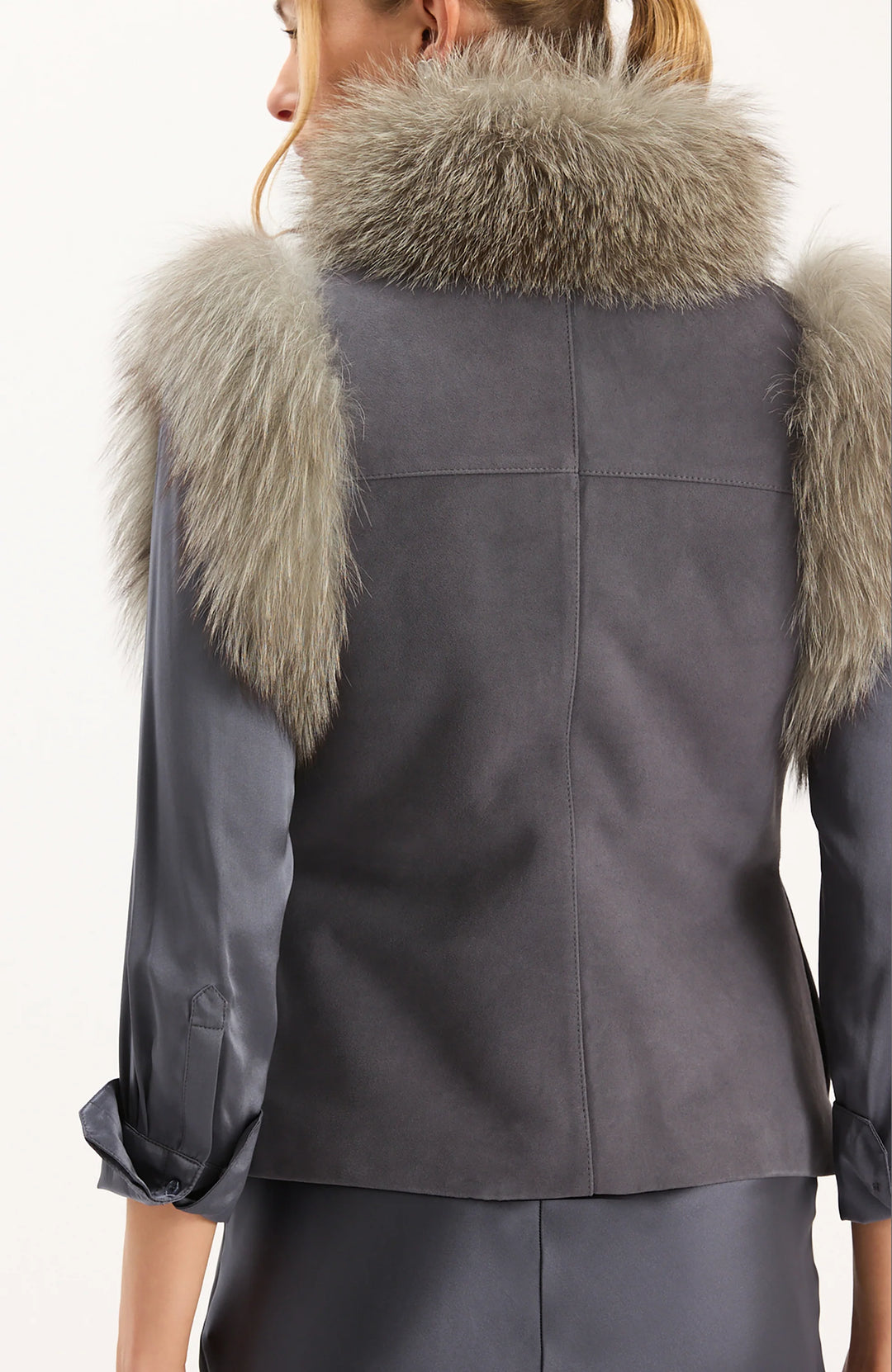 Foxy Fur Vest | Gun Metal