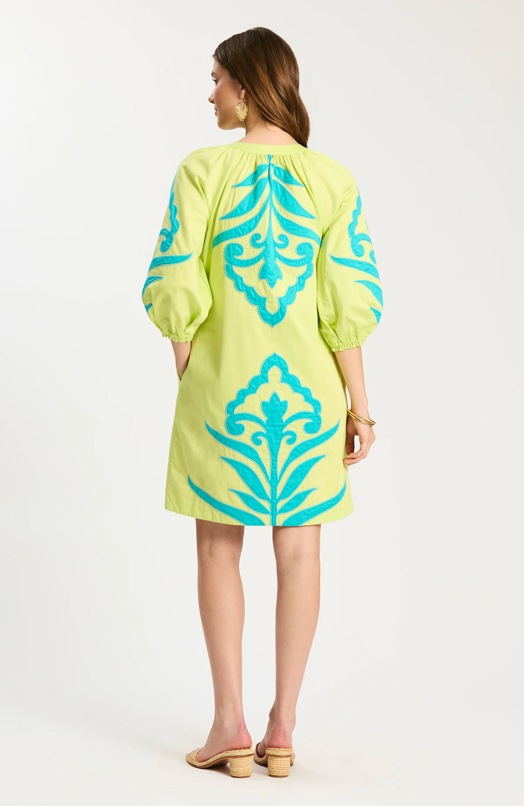 Sara Applique Dress | Lime Green