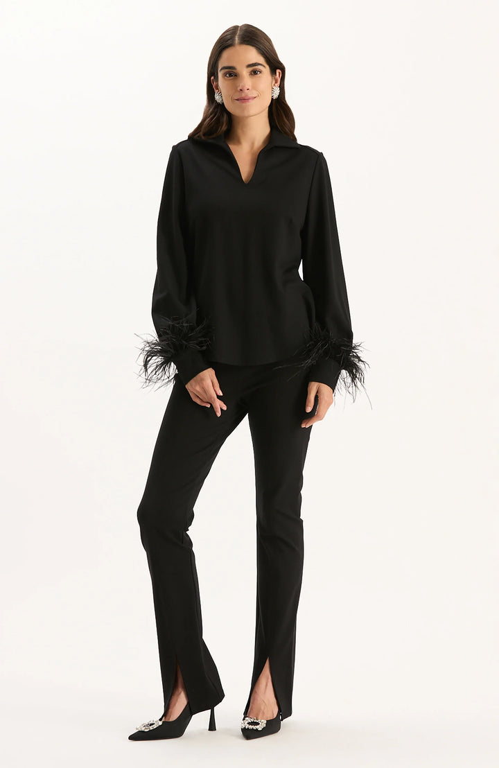 Erin Ponte Top | Black Feathers