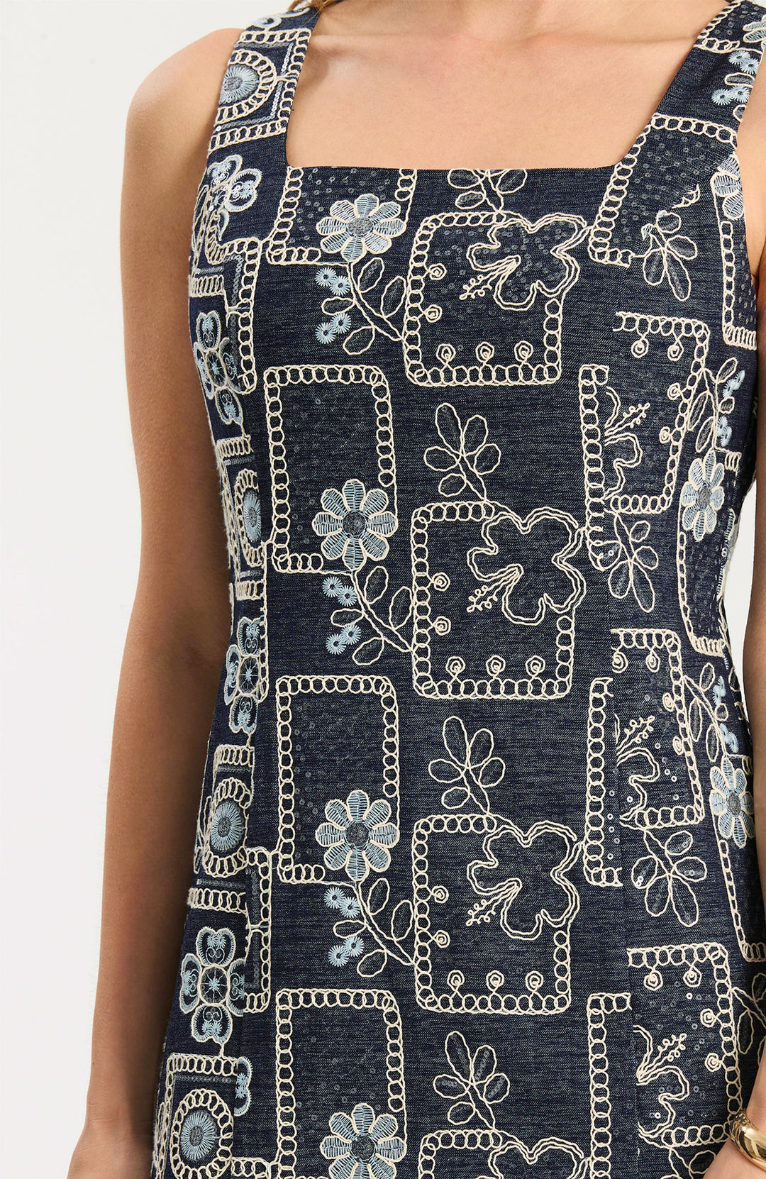 Pamela Embroidered Denim | Dark Denim