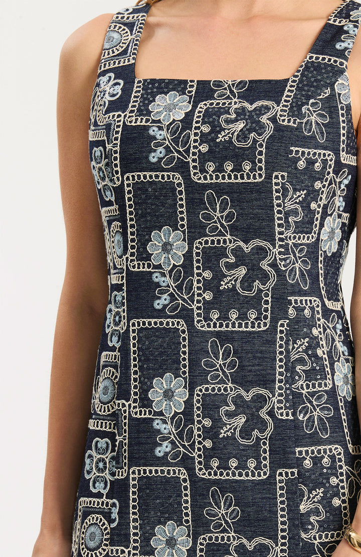 Pamela Embroidered Denim | Dark Denim