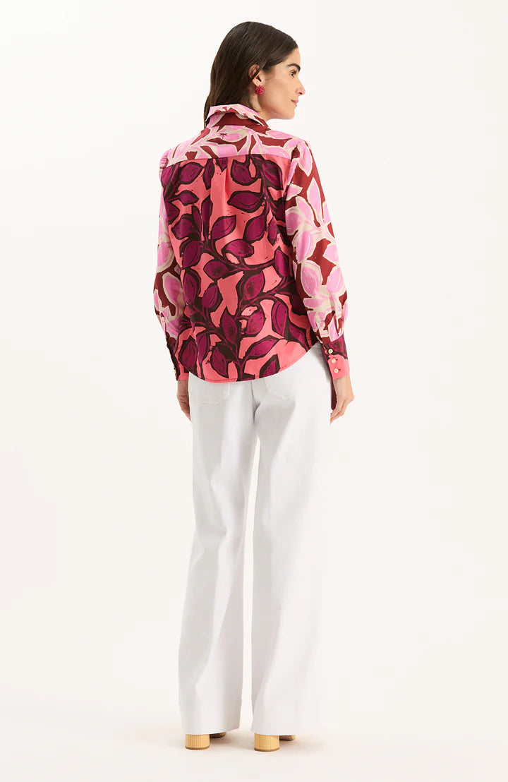 Chloe Shirt | Pink Leaves