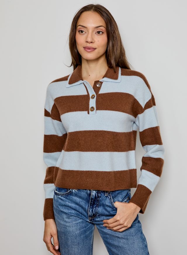 Stripe Double Collar Sweater | Syrup Whisper