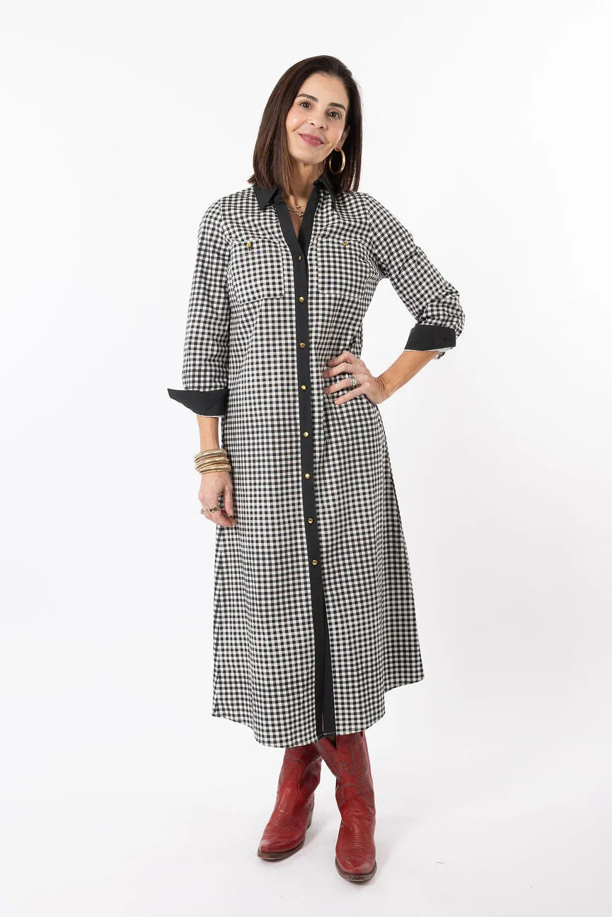 Harper Dress | Black Gingham