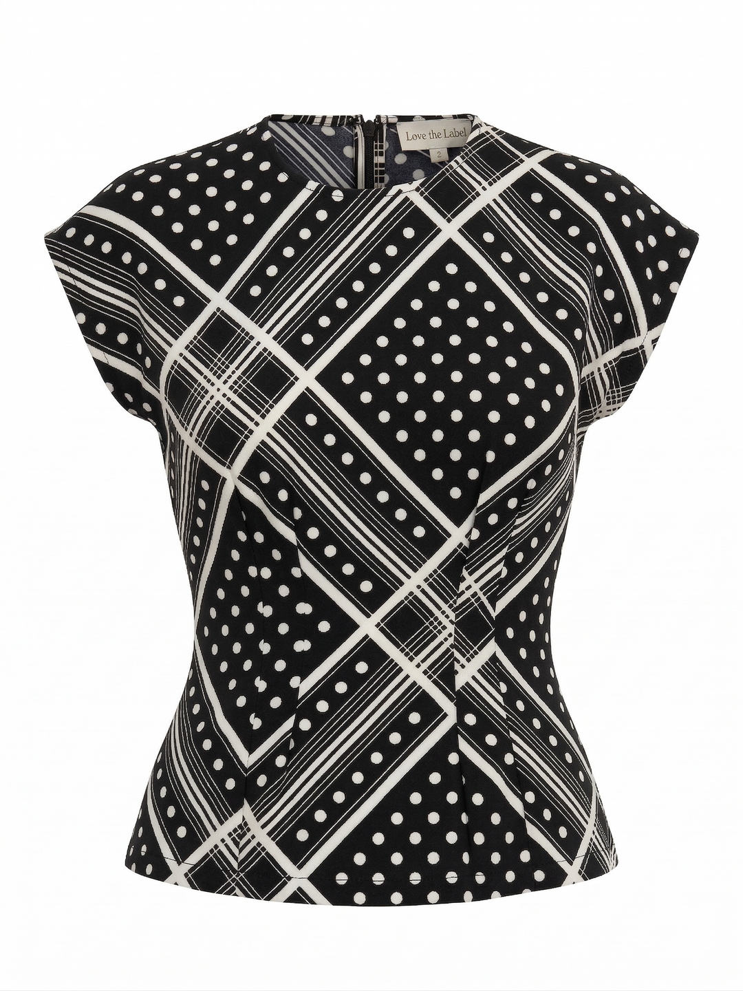Arden Top | Wellington Black Plaid Dot