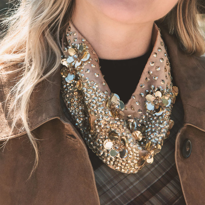 Milena Scarf Necklace | Gold