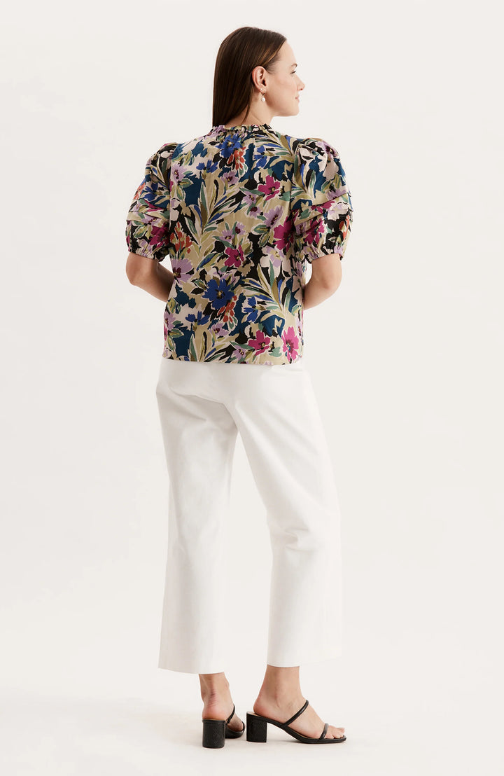 Jenna Cotton Top | Watercolor Floral