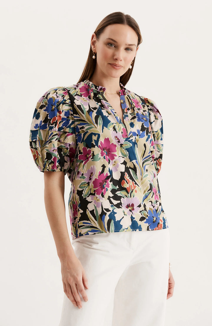 Jenna Cotton Top | Watercolor Floral