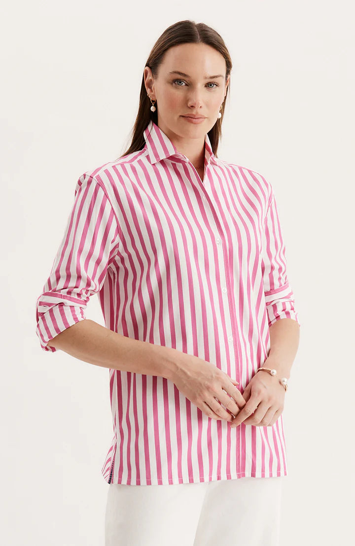 Natalie Top | Hot Pink Stripes