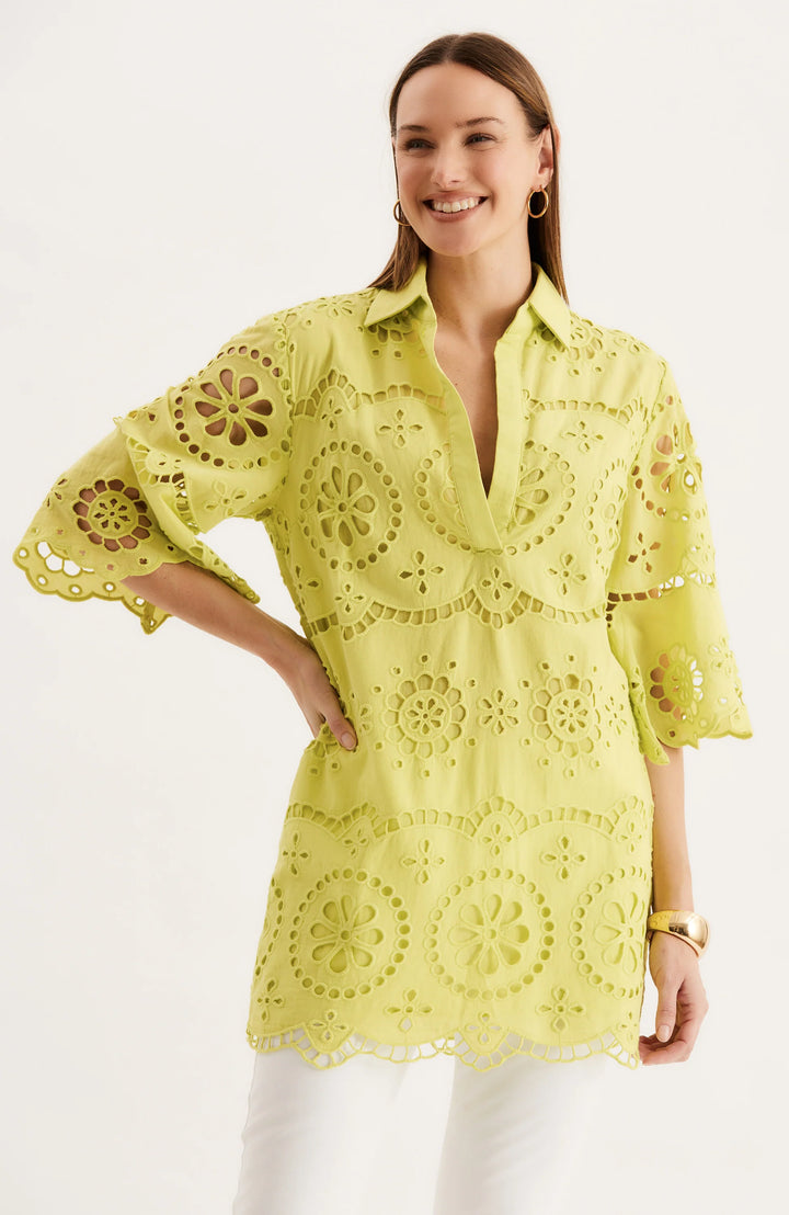 Penny Eyelet Tunic Dress | Wild Lime