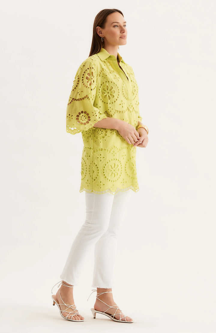 Penny Eyelet Tunic Dress | Wild Lime