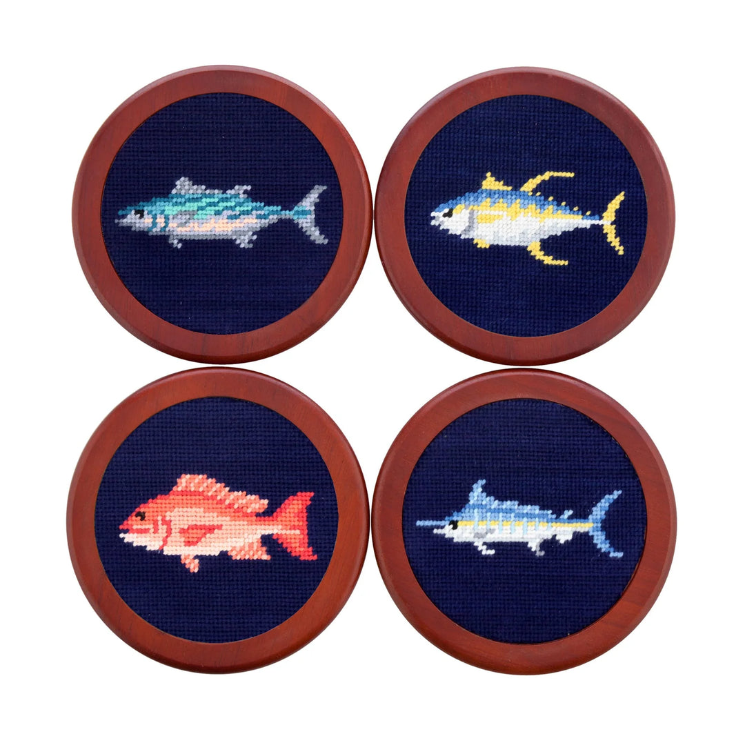 Smathers and Branson Gulf Coast Fish Coasters (Dark Navy)