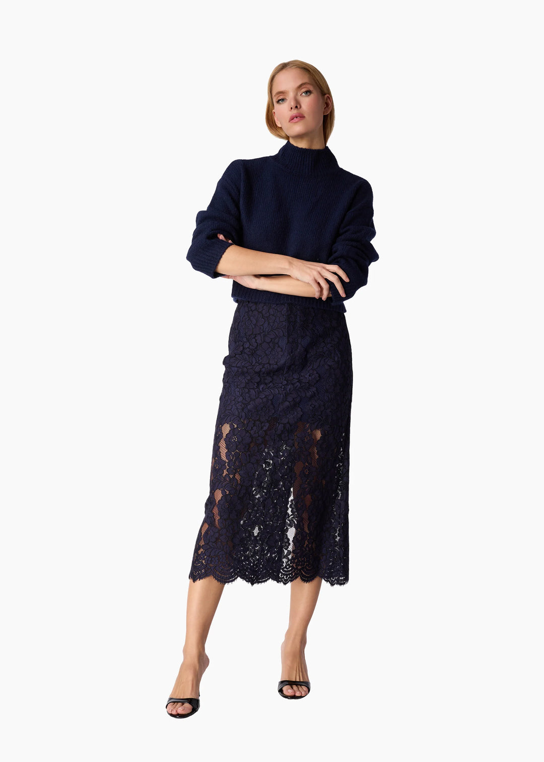 Catherine Cropped Sweater | Navy