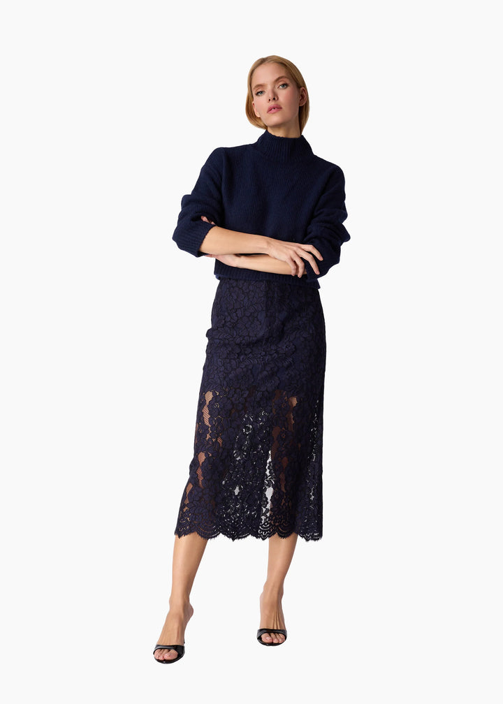 Catherine Cropped Sweater | Navy
