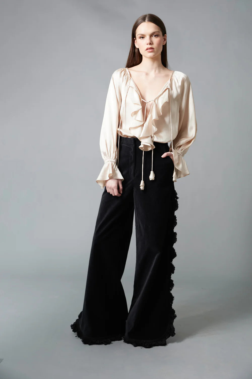 Fringed Trouser | Black