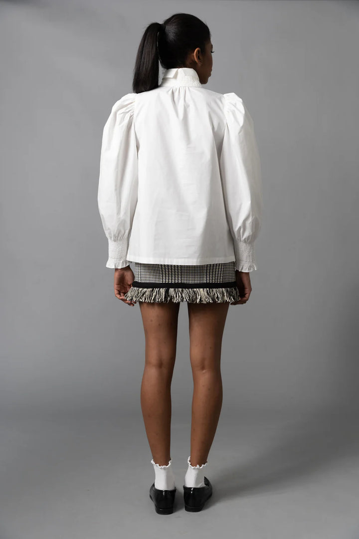Smocked Shirt | White