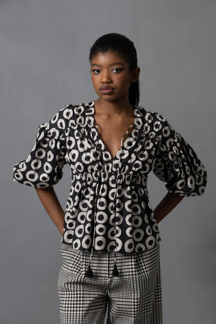 Shirred Blouse | Batik Circles