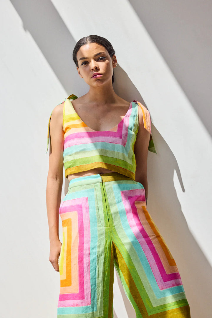 Tie Shoulder Shell | Concentric Squares