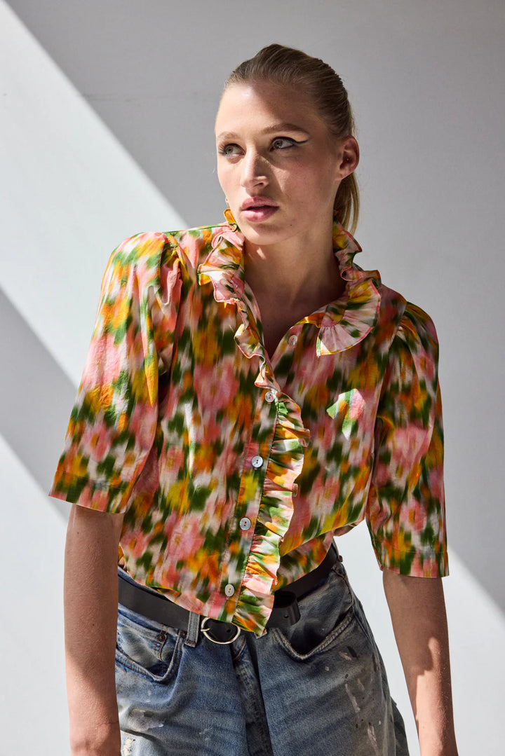 Frilled Buttondown | Garden Floral