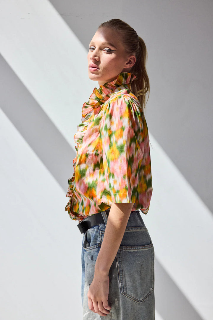 Frilled Buttondown | Garden Floral