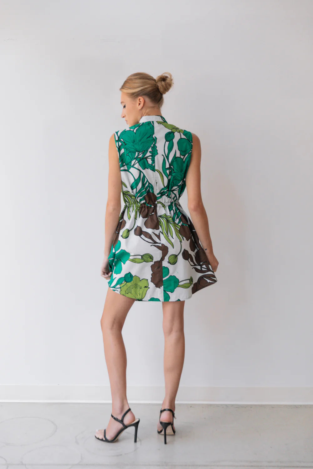 Sleeveless Shirtdress | Tropical Floral