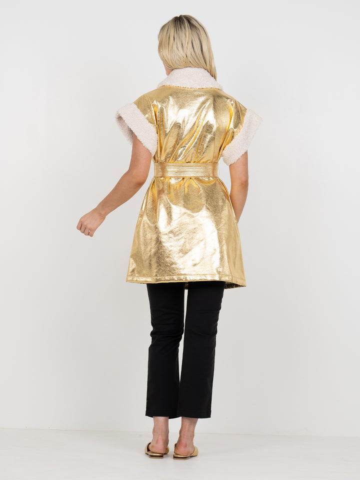 Annie Vest | Gold Vegan Leather