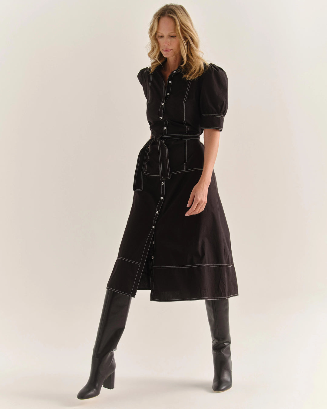 Francesca Midi Dress | Noir