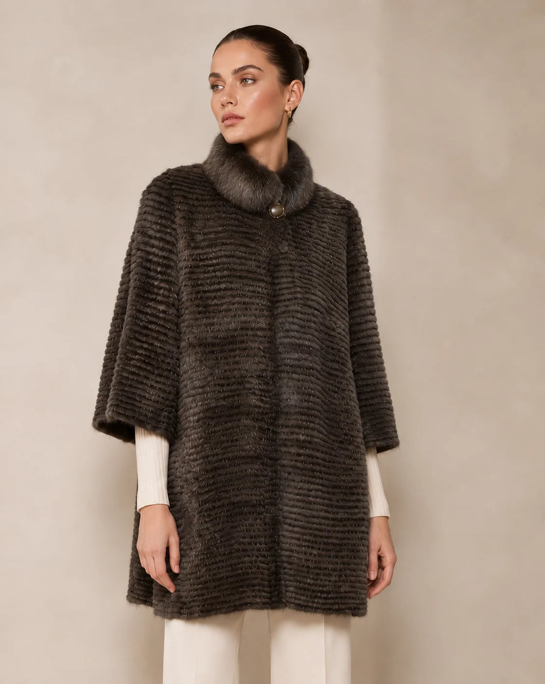 Genuine Mink Fur Jacket | Brown