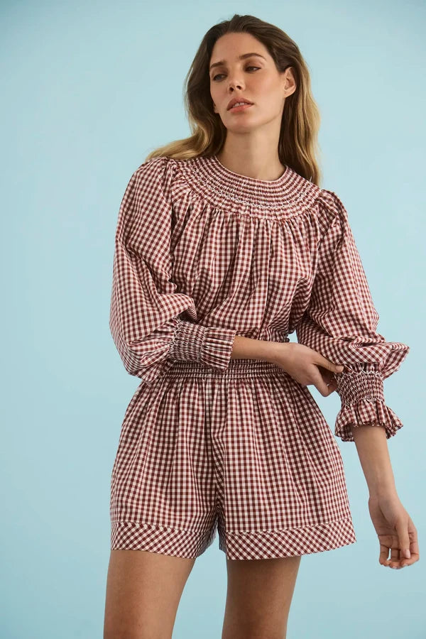 Hayes Top | Costwold Check Rust
