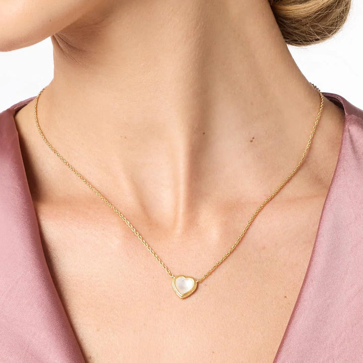 Julie Vos Heart Delicate Necklace | Pearl