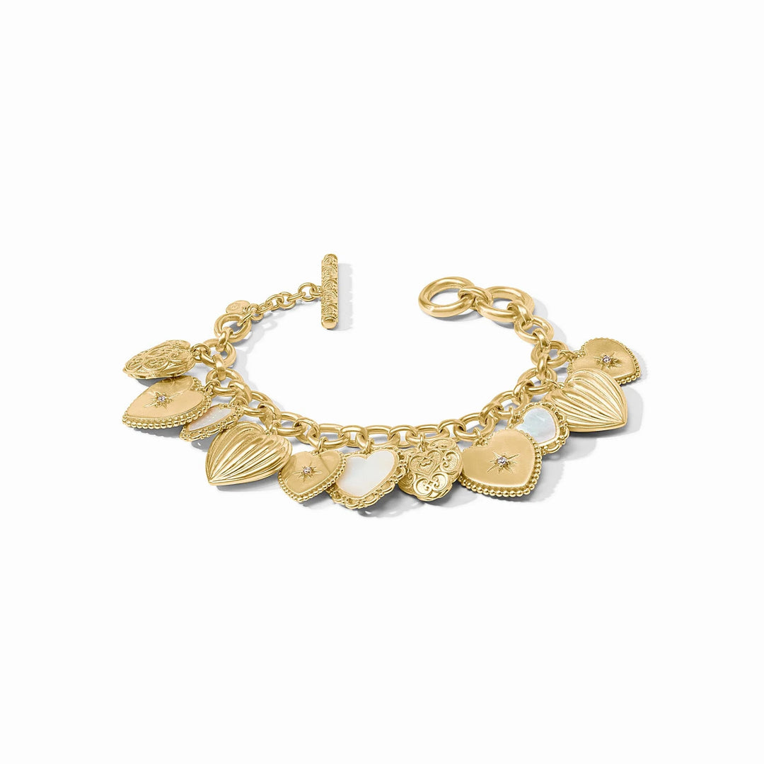 Heart Charm Bracelet | Gold & Mother of Pearl