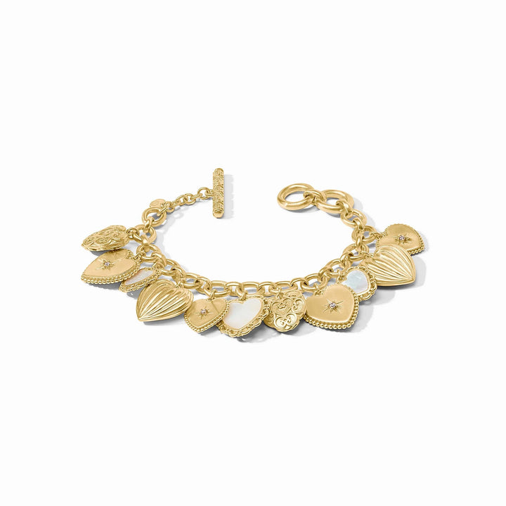 Heart Charm Bracelet | Gold & Mother of Pearl
