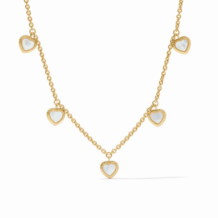 Julie Vos Heart Delicate Charm Necklace | Mother of Pearl