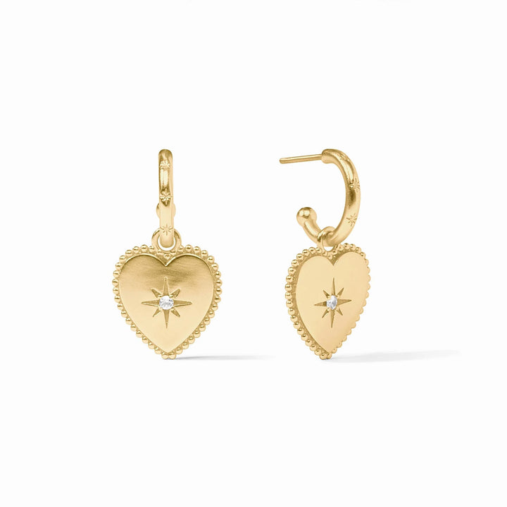 Heart Hoop and Charm Earring