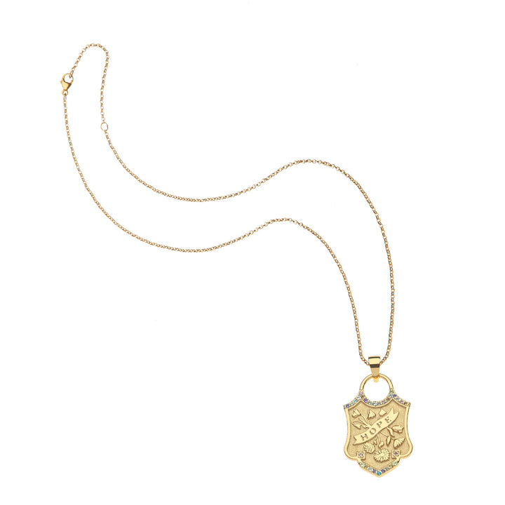 HOPE Shield Pendant on 16-18" Classic Rolo Chain