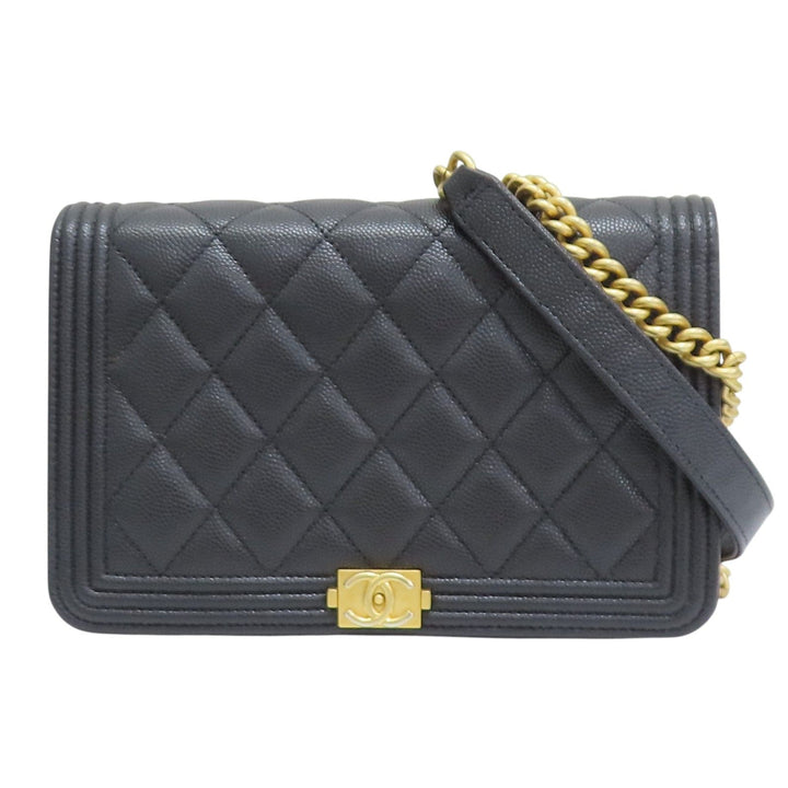 Chanel Boy Wallet on Chain NM, Caviar Quilted